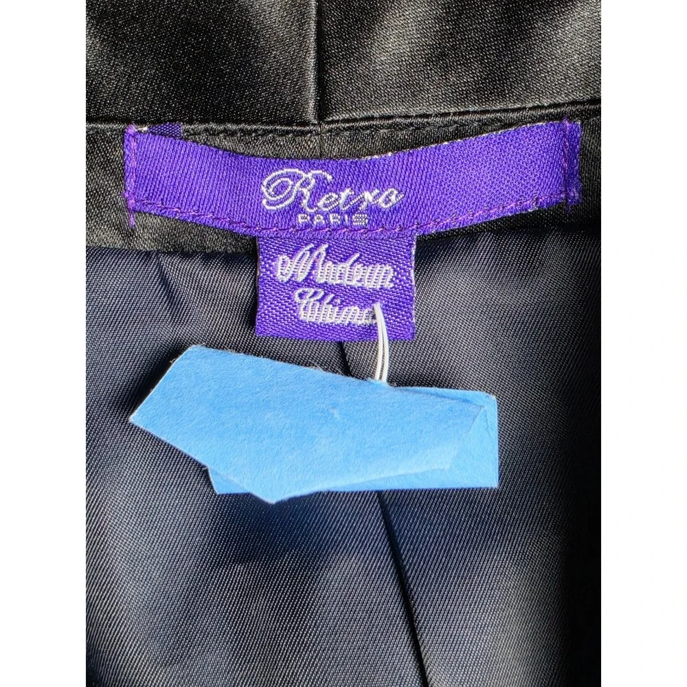 Retro Paris Monte Carlo III Blazer Indigo Blue Orange Floral Damask Tuxedo 36S